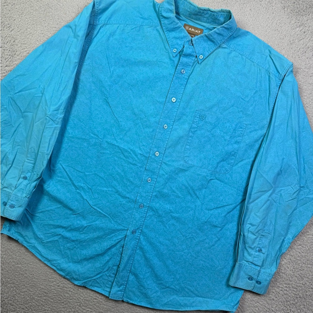 Ariat blue paisley‎ button up shirt